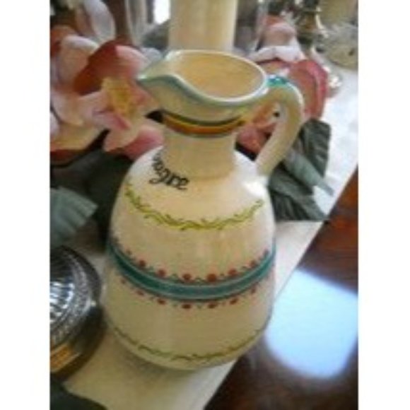 Casas P. AR. Cal Mexican Art Handmade Pottery Vinagre Vinegar Pitcher Signed - Picture 7 of 7